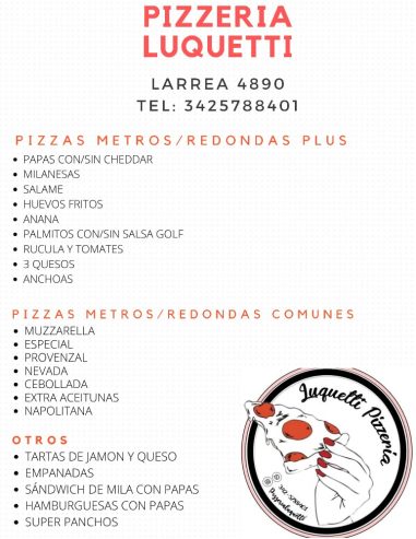 Pizza a ZC!. Pizeria Luquetti: Nos dedicamos a hacer pizzas metros(70*30)