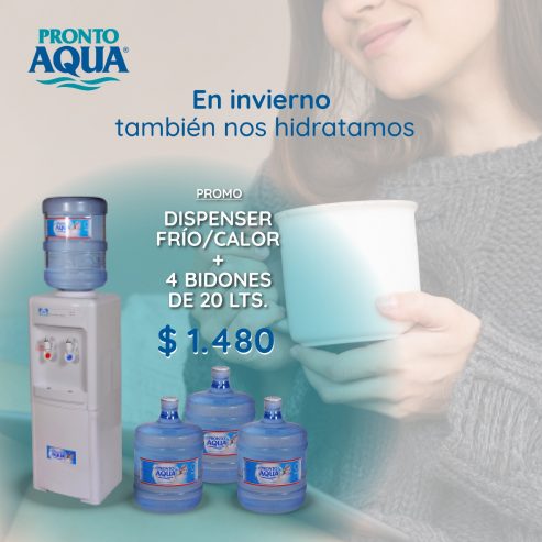 Agua ozonizada- PROMO MENSUAL DISP FRIO/CALOR +4 BOTELLONES