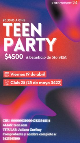 TEEN PARTY 19/04